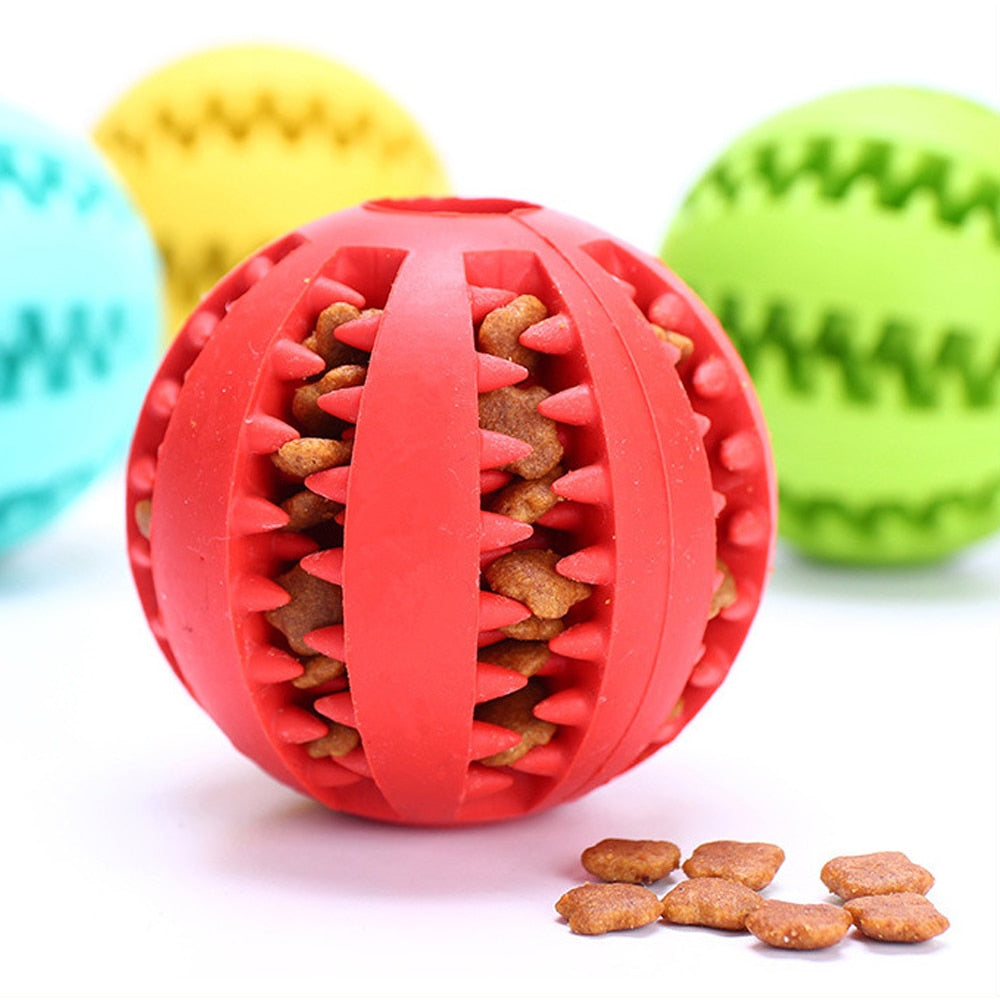 Rubber Tooth Cleaning Indestructible Dog Food Ball