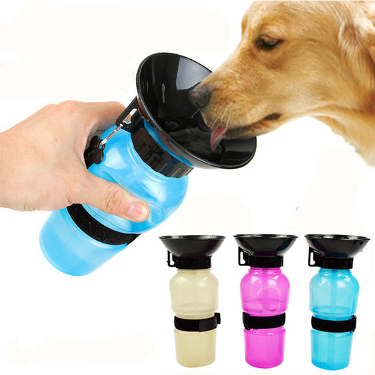 Pet Dog Drinking Water Bottle With Bowl